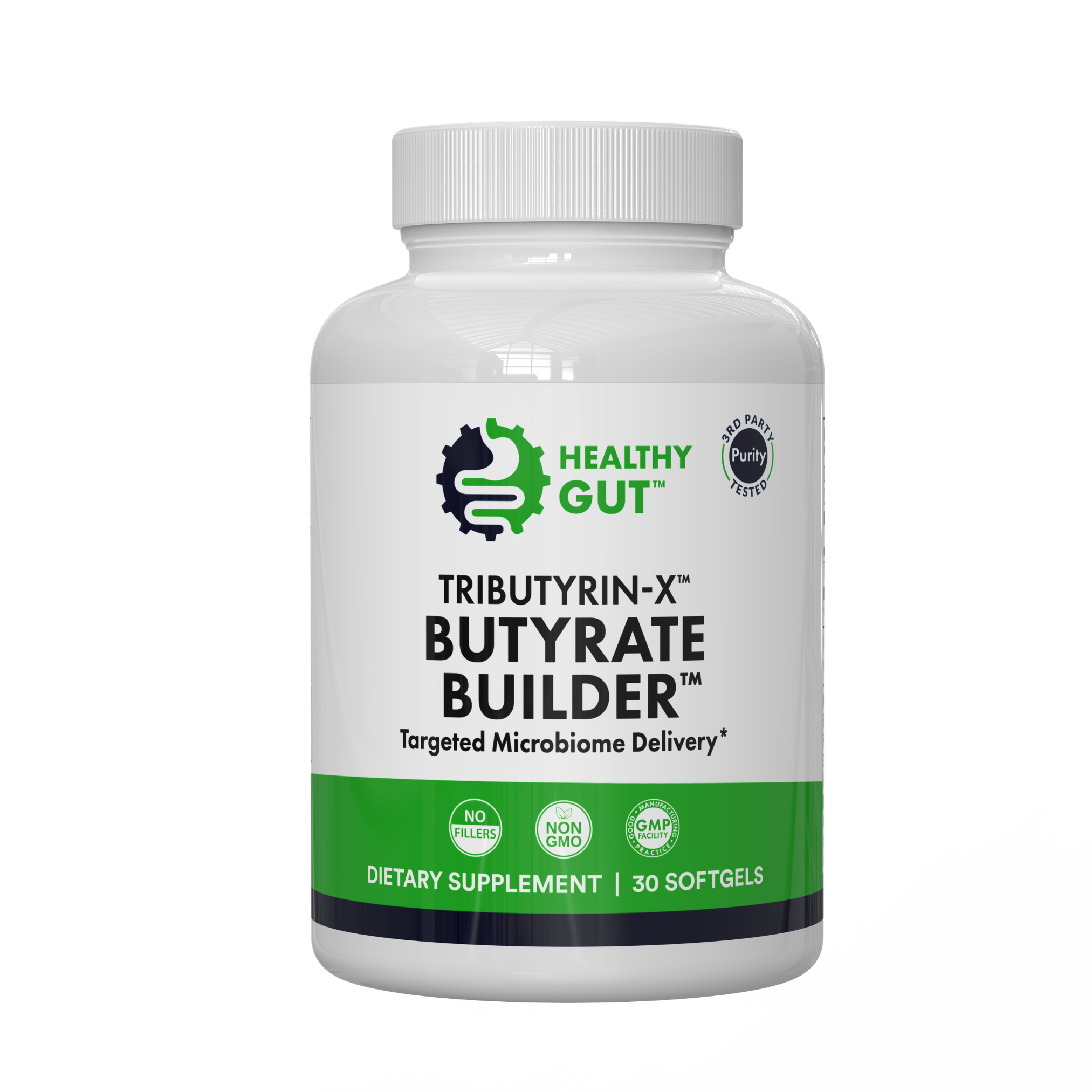 筋肉疲労回復　ライフチューナーRT（GREEN）　WHITE Ver. Tributyrin-X™ 30-Count – Healthy Gut