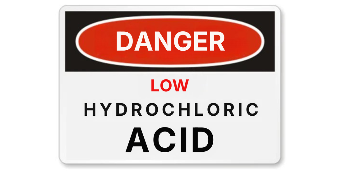 DANGER LOW HYDROCHLORIC ACID warning sign