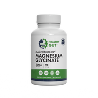 HEALTHY GUT MAGNESIUM GLYCINATE bottle — 900 mg, 90 CAPSULES, DIETARY SUPPLEMENT