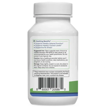 Back label of BeSerene daily supplement bottle with text 'Soothing Benefits' and barcode 8 60007 20588 0