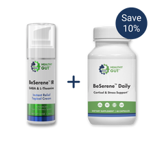 Healthy Gut BeSerene IR (GABA & L-Theanine) Instant Relief Topical Cream; BeSerene Daily (Cortisol & Stress Support) Save 10%