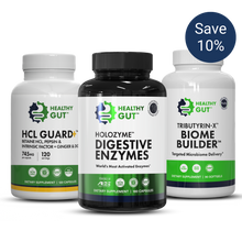 HEALTHY GUT HCL GUARD+ • HOLOZYME DIGESTIVE ENZYMES • TRIBUTYRIN-X BIOME BUILDER — Save 10%