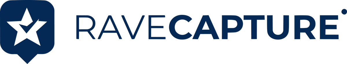 RAVECAPTURE® wordmark with navy star badge to the left