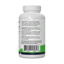 Back label of a Tributyrin-X supplement bottle showing small printed directions and barcode number 60007 20582