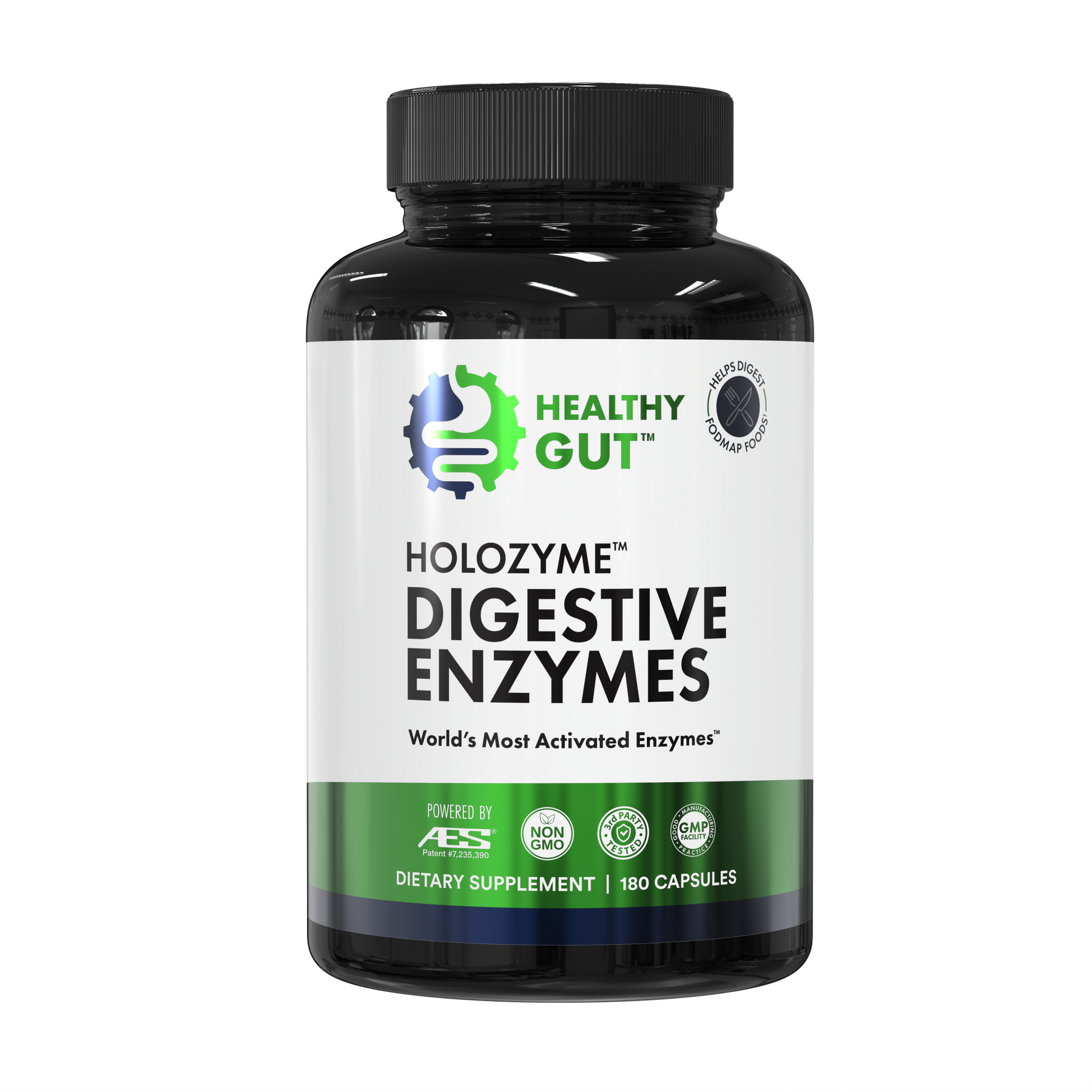 HEALTHY GUT HOLOZYME™ DIGESTIVE ENZYMES World's Most Activated Enzymes™ DIETARY SUPPLEMENT 60 CAPSULES