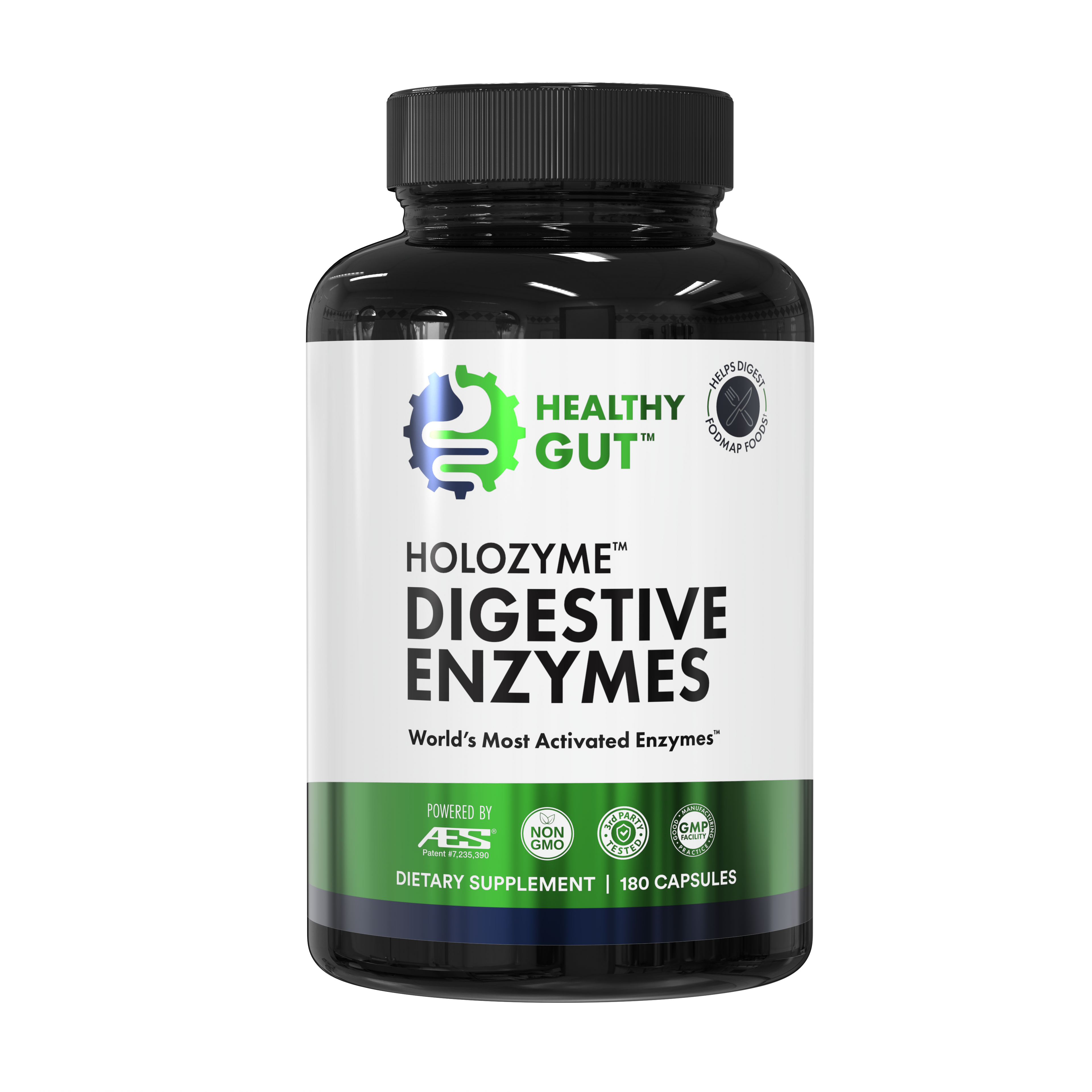 HEALTHY GUT HOLOZYME™ DIGESTIVE ENZYMES World's Most Activated Enzymes™ DIETARY SUPPLEMENT 60 CAPSULES