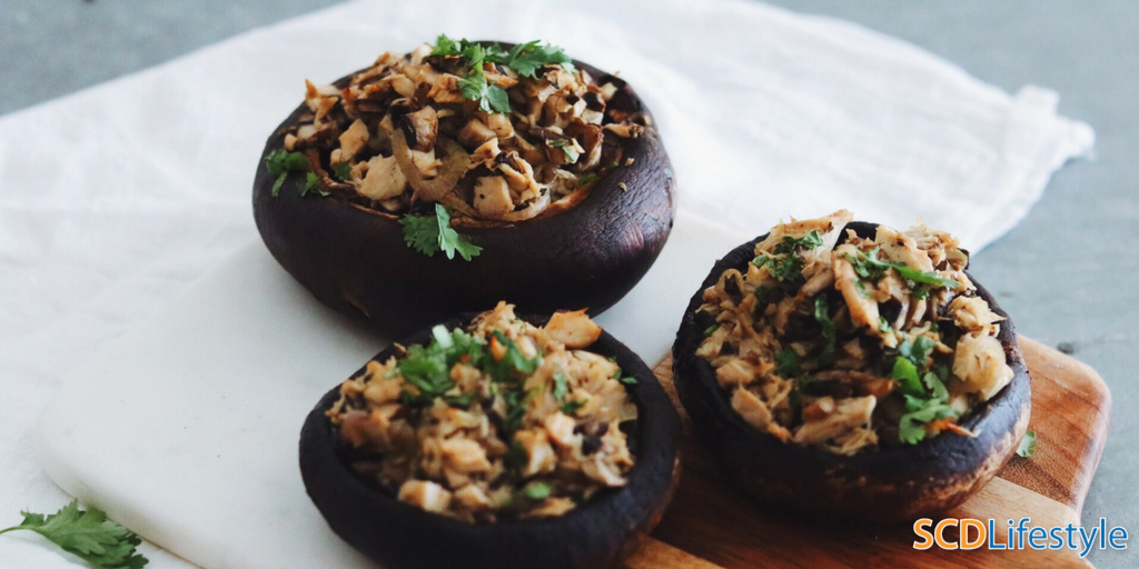 SCD Chicken-Stuffed Portobello Mushrooms